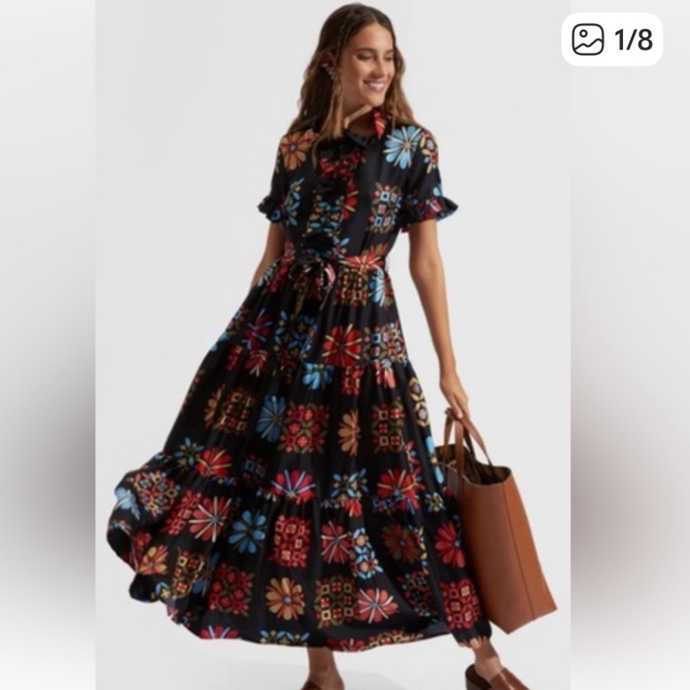 LA DoubleJ Vetrata Grande Silk Maxi Dress